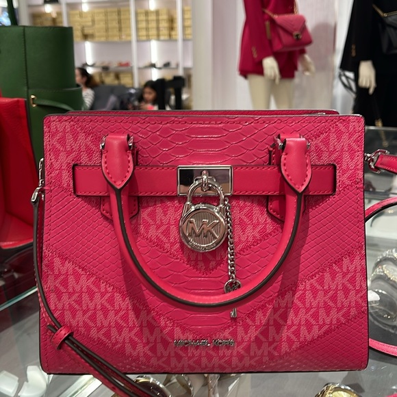 Michael Kors Hamilton Small Satchel Shoulder Crossbody Bag 
Electric Pink
NWT - Picture 13 of 16